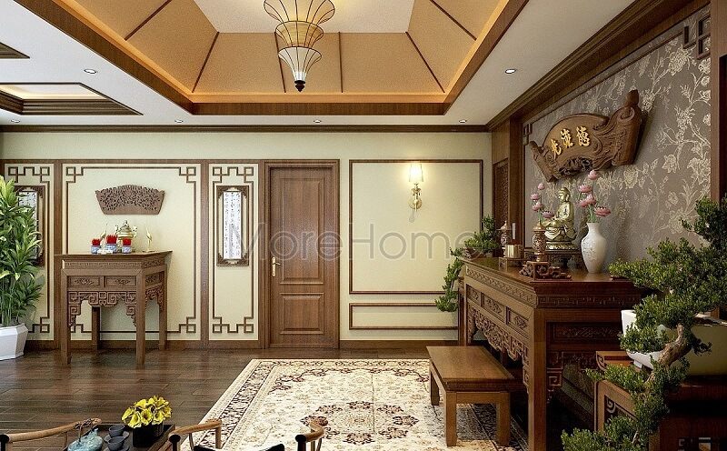 Sang trọng trang nghiêm và tâm linh với thiết kế phòng thờ biệt thự Splendora Bắc An Khánh