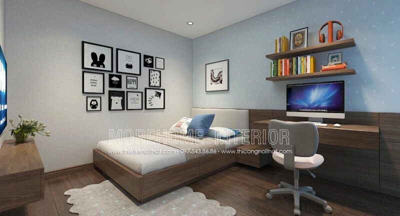 Giường ngủ công nghiệp hiện đại chất liệu gỗ là sự lựa chọn tuyệt vời cho những khách hàng độc thân!